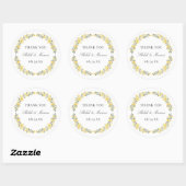 Avalon Yellow Wildflowers Circle Wedding Favoriet Ronde Sticker (Vel)