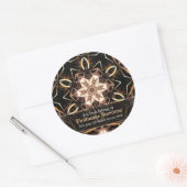 Avana Gouden Geometrische Bloem Kunst Boekplaat St Ronde Sticker (Envelop)