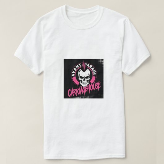 Avant Garage Carriage House: Punk Rock Skull Emble T-shirt (Design voorkant)