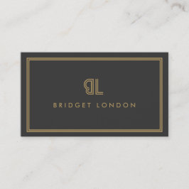 AVANT GARDE ART DECO LOGO met UW INITIALEN GRIJS Visitekaartje