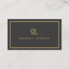 AVANT GARDE ART DECO LOGO met UW INITIALEN GRIJS Visitekaartje