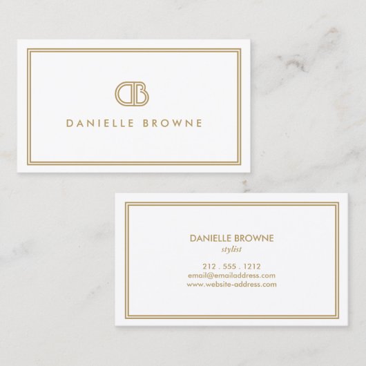 AVANT GARDE ART DECO LOGO met UW INITIALEN Visitekaartje (Voorkant / Achterkant)