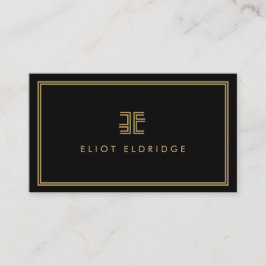 AVANT GARDE ART DECO LOGO met UW INITIALEN ZWART Visitekaartje