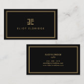 AVANT GARDE ART DECO LOGO met UW INITIALEN ZWART Visitekaartje (Voorkant / Achterkant)