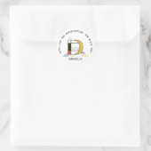 Avant-Garde Art Style Monogram. Brief D Ronde Sticker (Tas)