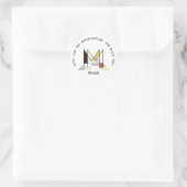 Avant-Garde Art Style Monogram. Brief M Ronde Sticker (Tas)