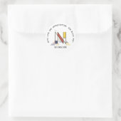 Avant-Garde Art Style Monogram. Brief N Ronde Sticker (Tas)