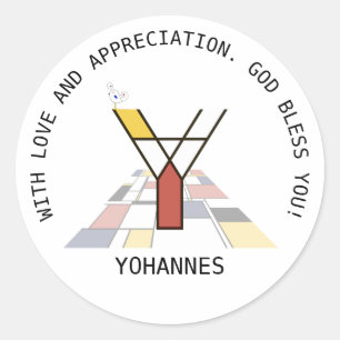 Avant-Garde Art Style Monogram. Brief Y Ronde Sticker