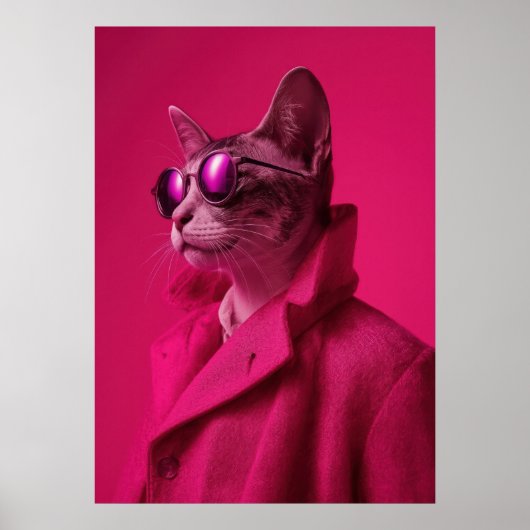 Avant-Garde Cat Calico Fashion Portrait Poster (Voorkant)