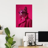 Avant-Garde Cat Calico Fashion Portrait Poster (Thuiskantoor)