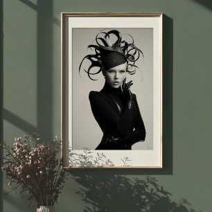 Avant-Garde Elegance: Monochrome Petten Mode Poster