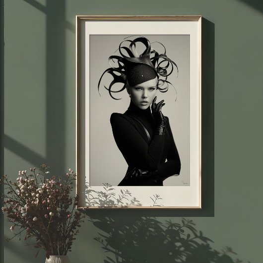 Avant-Garde Elegance: Monochrome Petten Mode Poster