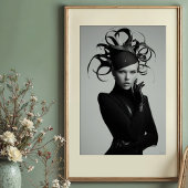 Avant-Garde Elegance: Monochrome Petten Mode Poster