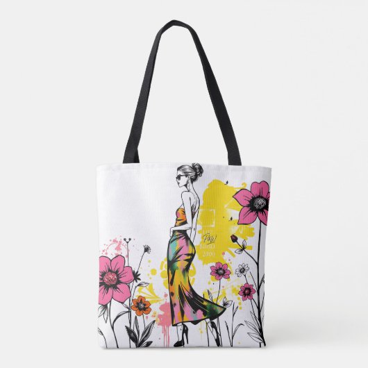 Avant-Garde Flora Fusion Dual Side 💖🍃 Tote Bag (Achterkant)
