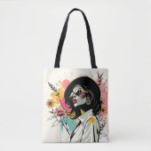 Avant-Garde Flora Fusion Dubbele Zijde 💖🍃 Tote Bag (Voorkant)
