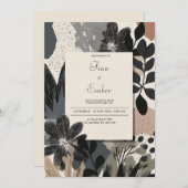 Avant-Garde Foliage Bloemen Huwelijk Kaart (Voorkant / Achterkant)
