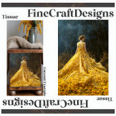 Avant-garde Gele Bloem Jurk Rechts Decoupage 124 Tissuepapier