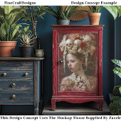 Avant-Garde Gotische Elegante Bruid A7L Decoupage Tissuepapier