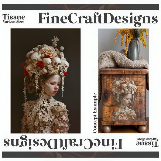 Avant-Garde Gotische Elegante Bruid A7R Decoupage Tissuepapier