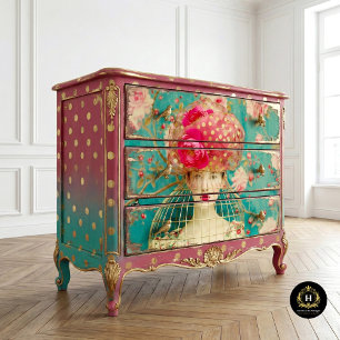 Avant Garde grote ladekast decoupage Tissuepapier