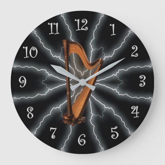 Avant-Garde, Harp Lightening 01 B, Black/Silver ~ Grote Klok (Voorkant)