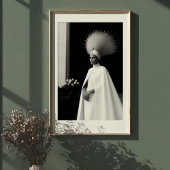 Avant-garde keizerin: witte en zwarte couture poster