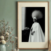 Avant-garde keizerin: witte en zwarte couture poster