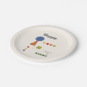 Avant Garde Neutrale Primaire verjaardag Papieren Bordje (Gekanteld)