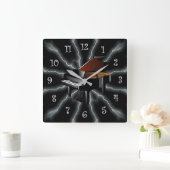 Avant-Garde, Piano Lightening 01 B, Black & Silver Vierkante Klok (Huis)