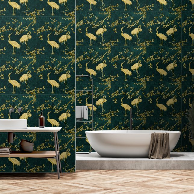 Avant-Garde Sakura & Kraanvogels Harmonie Behang (Badkamer)