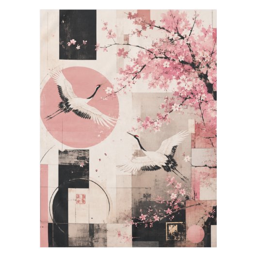 Avant-Garde Sakura & Kraanvogels Harmonie Tafelkleed (Voorkant)
