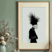 Avant-Garde Silhouet: Donker Elegance Portret Poster