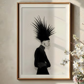 Avant-Garde Silhouet: Donker Elegance Portret Poster