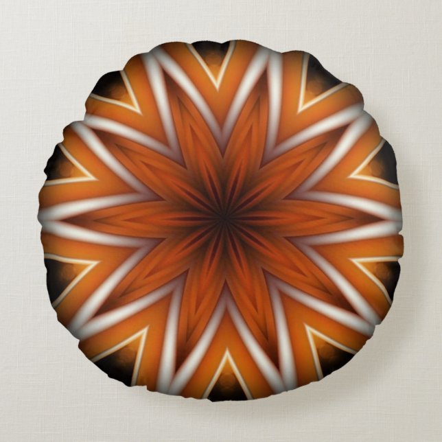 Avant-Garde ~ Starburst Russet and Black 0211 ~ R Rond Kussen (Voorkant)