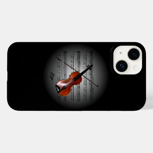 Avant Garde ~ Violin op Wereldbol met vel muziek ~ Case-Mate iPhone Case (Achterkant (horizontaal))