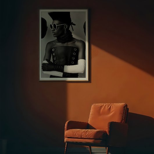 Avant-Garde Vision: gedurfde monochrome Mode Poster