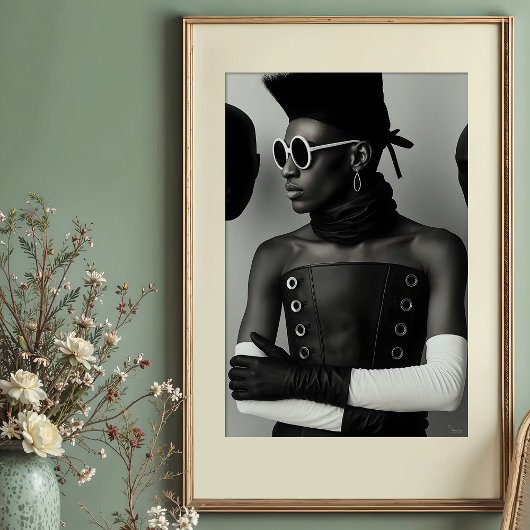 Avant-Garde Vision: gedurfde monochrome Mode Poster