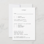 Avant-Garde White Minimalist Simple Wedding RSVP Kaartje (Voorkant)