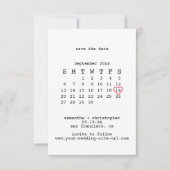 Avant-Garde Witte Minimalistische Kalender Trouwda Save The Date (Voorkant)