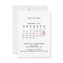 Avant-Garde Witte Minimalistische Kalender Trouwda