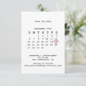 Avant-Garde Witte Minimalistische Kalender Trouwda Save The Date (Staand voorkant)