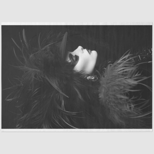 Avant-Garde Zwart-wit Mode Decoupage Tissuepapier (Voorkant)