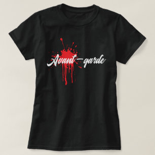 Avant-garde zwart-wit rood verf kunstverklaring t-shirt