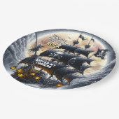 Avast Black Sails Ahead Pirate Birthday Papieren Bordje (Gekanteld)