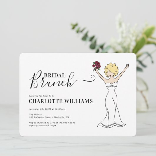  Avatar Bruids Brunch | krullend haar Kaart (Staand voorkant)