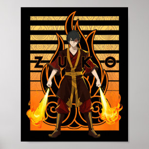 Avatar De Laatste Airbender Zuko met Vlammen Grafi Poster