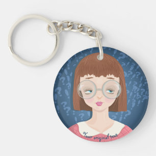 Avatar geek meisje sleutelhanger