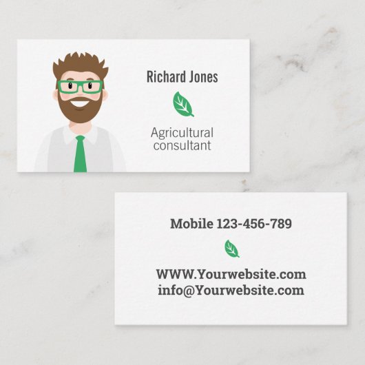 Avatar, landbouwconsultant visitekaartje (Voorkant / Achterkant)