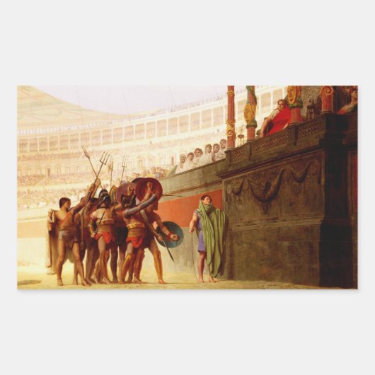 Ave Caesar by Jean-Leon Gerome Rechthoekige Sticker (Voorkant)