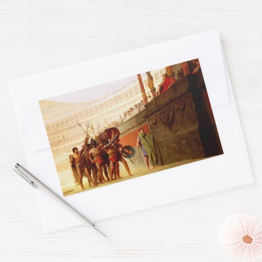 Ave Caesar by Jean-Leon Gerome Rechthoekige Sticker (Envelop)